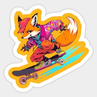 fox skater Sticker